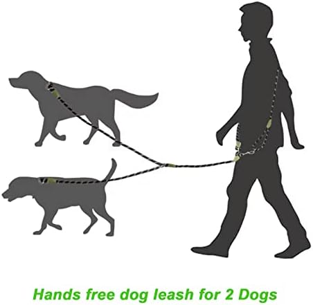 Hands Free Dog Leash 2 Cães de 7,5 pés de corda cães cães coleira para dois cães refletidos para cães pequenos médios