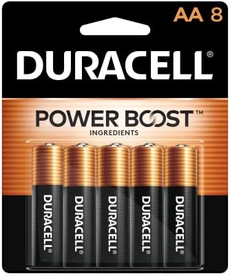 Duracell Coppertop Baterias AA com ingredientes de impulso de potência, 8 contagem pacote dupla uma bateria com energia