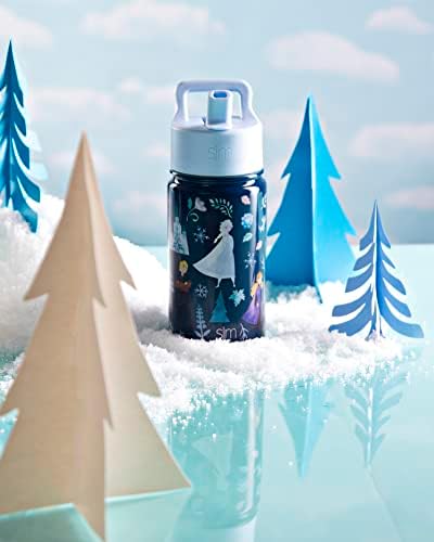 Garrafa de água para crianças congeladas modernas da Disney com tampa de palha | Copo de aço inoxidável isolado reutilizável para