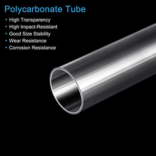 Meccanixity Plástico Tubo de plástico Policarbonato de tubo redondo Clear 1 Id 1.1 OD 17 Alto impacto para iluminação, modelos, encanamento de água, pacote de 5
