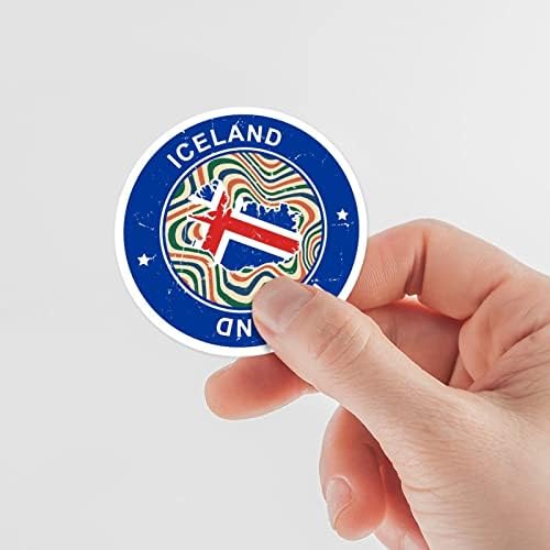 Guangpat Islândia bandeira mapa country adesivos Islândia adesivos redondos rótulo de rótulo Country City