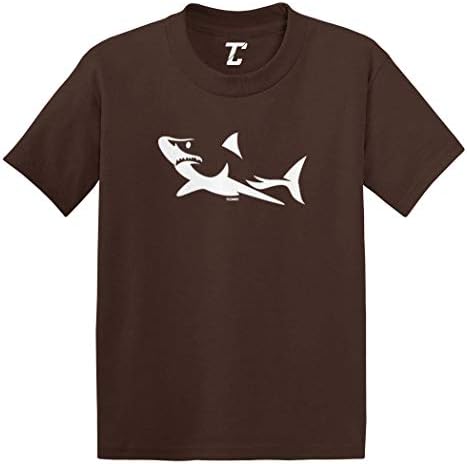 Silhueta de tubarão - T -shirt estilizada de grande gorjeta branca para bebês/criança de algodão