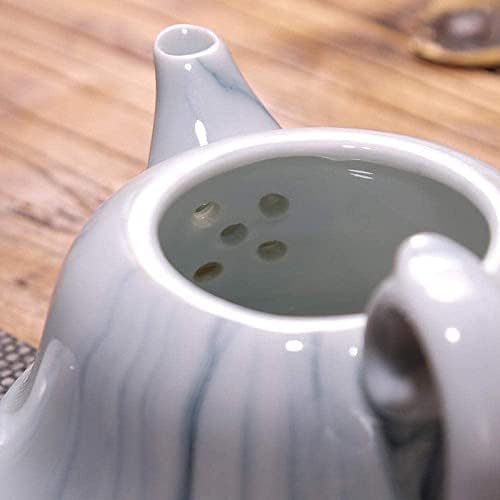 HAVEFUN Kettle bel bule beliscot de chá de chá novo conjunto de chá simples padrão de mármore de marmore de cerâmica bule de tinta bule de chá de chá de chá de chá