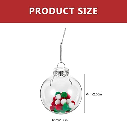 Aboofan 36 PCs e esfera Casamento de lâmpadas de férias de Natal com pom bolas claras decoração Cap de plástico favorece a bola
