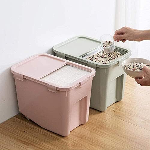 Recipiente de recipiente de armazenamento de alimentos Sogudio, recipiente de armazenamento de caixa com rodas, barril de arroz