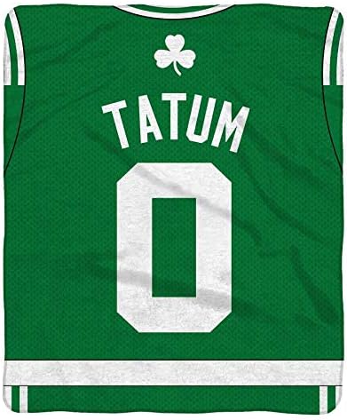 Esquadrão do sono Boston Celtics Jayson Tatum 60 ”x 80” Raschel Plush Blanket - um arremesso de camisa da NBA