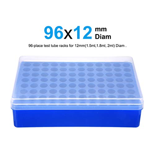 Uxcell Tube Rack Polipropileno 96-poço azul por 1,5 ml, 1,8 ml, 2ml