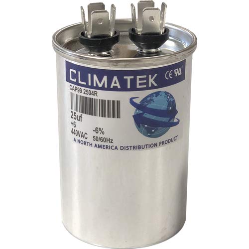 Capacitor redondo de Climatek - se encaixa em supco cr25x440r | 25 UF MFD 370/440 VOLT VAC