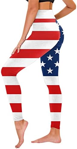Leggings de cintura alta para mulheres bandeira americana não transparente calças de ioga 4 de julho Gym Fitness Girl Sport