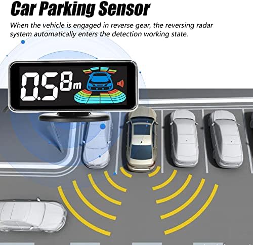 Sistema de radares de reversão traseira do sensor de estacionamento Kknoon com 8 sensores de estacionamento Detecção