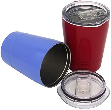 Duole 2pcs, caneca de viagem reutilizável para crianças adultos azuis mini xícara térmica para meninos meninas homens homens com tampa à prova de vazamento xícara de café para bebidas quentes e frias 8oz/230ml