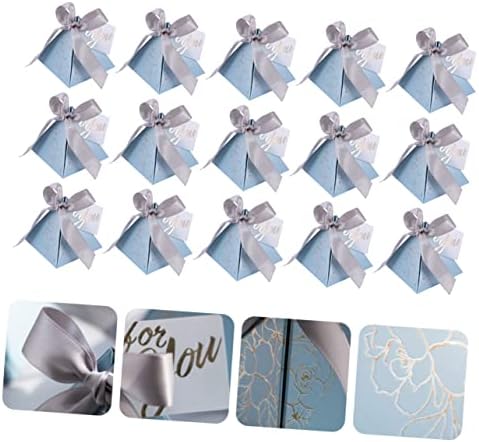 Zerodeko 20pcs Candy Box Candy Candy Blue Candy Sweets Candy Boxes Pyramid Baby Shower Party Party Party Party Party Favor Favor