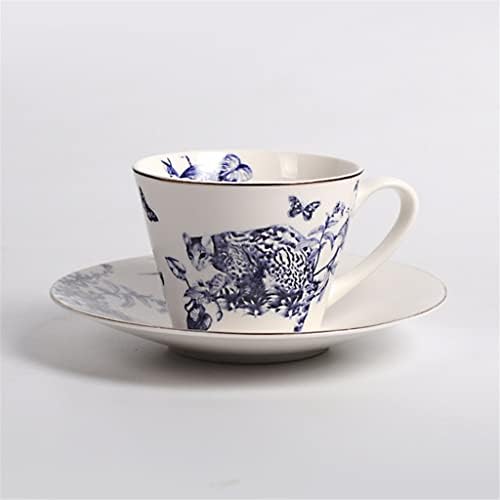 Zlxdp bule de chá definido azul padrão de café xícara de pires de chá para chá de chá do chá da tarde Presentes de chá