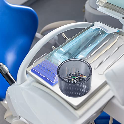 Limpador de portador de broca dental de Annhua com filtro, caixa de imersão redonda para limpeza de símios, imersão - preto
