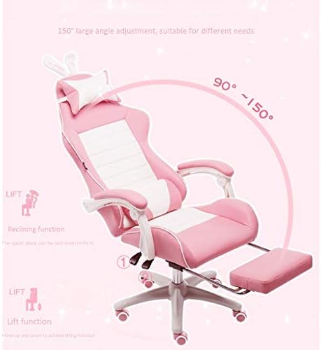 Cadeira de esporte eletrônico Zhjing Jogos de escritório em casa garotas cadeira esportiva de assento de coração rosa cadeira de