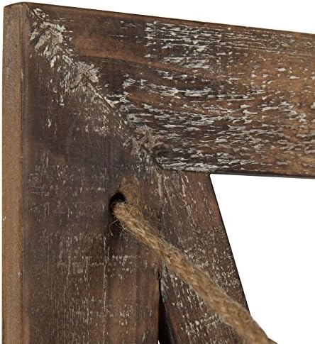 Kate e Laurel Hardeman 3 Pocket Farmhouse Wood Holding Wall File Solter, Brown Rustic Brown
