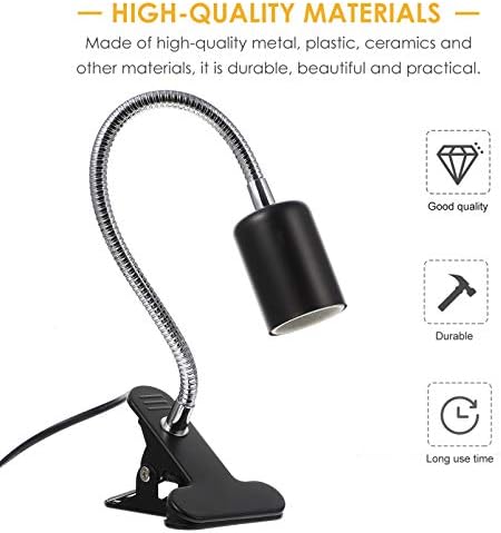 Solustre amarra as correias de lâmpada de mesa de mesa preto suporte de lâmpada de lâmpada de lâmpada de lâmpada de lâmpada de lâmpada flexível Adaptador de luz com interruptor On Off Leitura Luz Luz de cultivo com luz com lâmpada de mesa de alcance de ganso ajustável