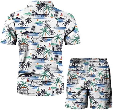 Mens ternos slim fit abotoned shorts curtos praia casual spring manga impressão masculina casual camisa de verão homens