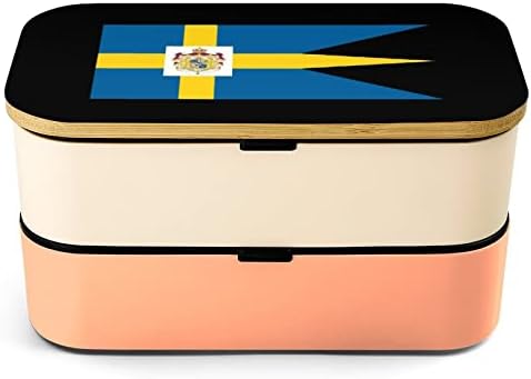 Bandeira sueca Royal Bento lancheira Bento à prova de vazamentos Recipientes de comida com 2 compartimentos para piquenique de trabalho offt