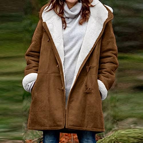 Jaquetas com capuz de flanela de flanela de tamanho longo de manga comprida casaco de lã quente com capuz de inverno