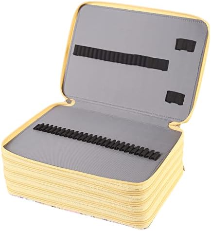 Shulaner 250 slots colorido Organizador de caixa de colorir com zíper para suporte de caneta de grande capacidade para o artista amarelo flor