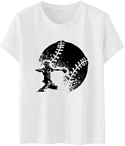 Baseball de beisebol feminino Tripulação estampada Camiseta Camista