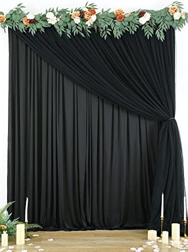 Cortinas de pano de fundo de tule preto para festa de casamento de festas de festas de casamento pano de fundo para o chuveiro
