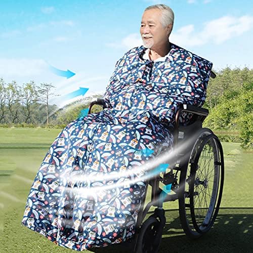 Cobertor de cadeira de rodas de inverno ESGT para idosos, cobertor quente para proteção de cadeira de rodas com cobertura de lã revestida de linhas de perna adequada para cadeiras de rodas manual e alimentar