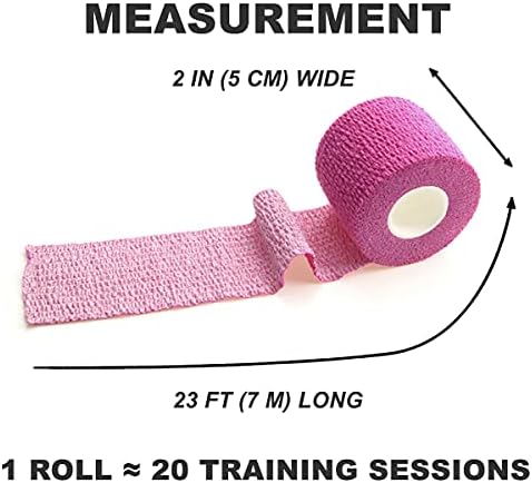 Fita de aderência do gancho para levantamento de peso, CrossFit e Powerlifting | Pacote de 24 rolos - 6 preto, 6 rosa, 6 azul,