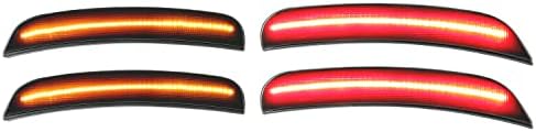 Luz do marcador lateral de Hecasa Compatível com 2015-2022 Dodge Marcador lateral do carregador Lâmpadas refletores da frente traseira LED RED RED AMARELA LENS SUBSTITUIÇÃO PARA 68214404AA 68214405AA 68214126AA 68214127AA 4PCS