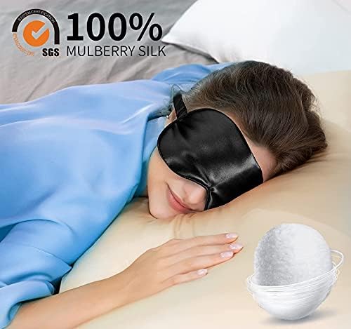 Máscara de sono de seda natural, máscara de olho super suave e macia com alça ajustável, bunda de venda, bloqueio perfeito, livre