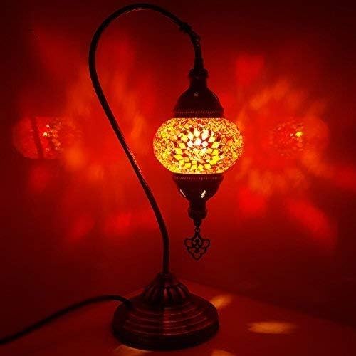 Lâmpada turca/lâmpada marroquina Tiffany Glass Table Lamp - OR9_SWAN