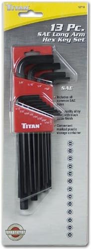 Titan Tools - 13 -PC SAE Long Arm Hex Key Conjunto