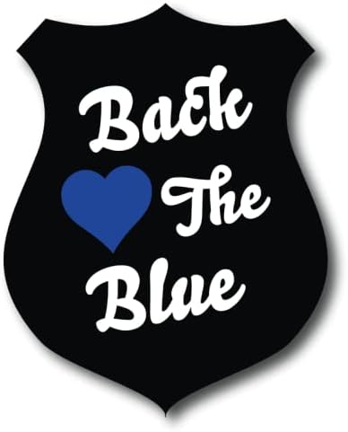 De volta ao crachá azul | Police with Heart | Grande Idéia de Presente | adesivo de decalque | 2 pacote | adesivos de 5 polegadas | S10094