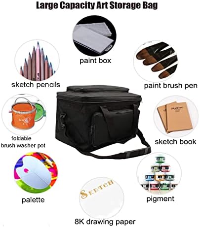 ARTE Organizer Bag Craft Tool Storage Tote transportando caixa de viagens Caixa de tinta impermeável dobrável para desenho Pintura de grande capacidade HHB-013 18,5*11,8*10.6inch
