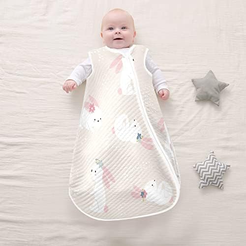 vvfelixl unisex coelhos fofos saco de dormir floral floral, cobertor de bebê vestível, saco de sono para crianças, terno de sono para bebês recém-nascidos infantis 0-6 meses