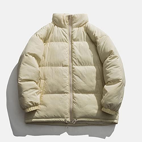 Jaquetas para homens, Puffer de inverno parka solto casual zip premium de luva longa de tamanho longo