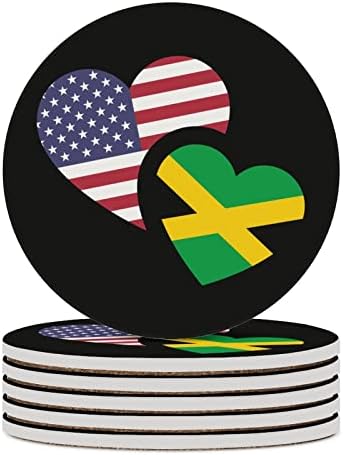 Coasters de cerâmica impressos da Jamaica Use Bandada fofas para bebidas absorventes portadores de xícara para a cozinha da sala de estar do escritório