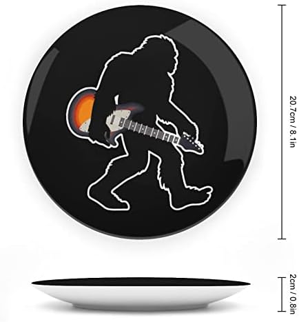 Bigfoot carregando guitarra elétrica Placas decorativas de placas redondas com estampa com estação para o jantar de