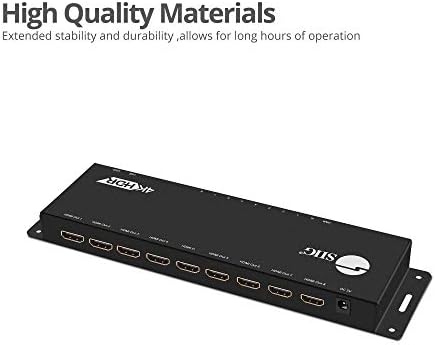 Siig 1x8 HDMI 4K @60Hz Splitter HDR com gerenciamento EDID | YUV 4: 4: 4 8 bits | YUV 4: 2: 0 10 bits | HDMI 2.0, HDCP 2.2, 18 Gbps