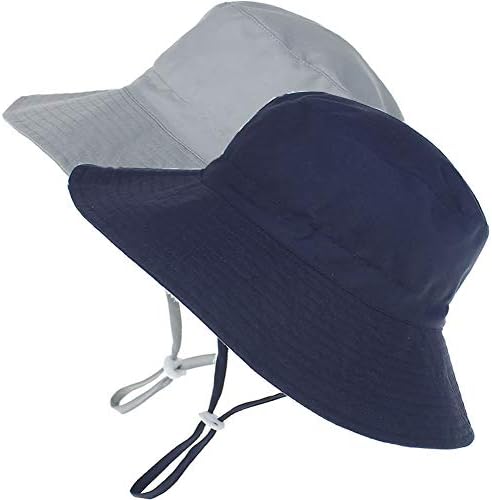 Baby Sun Hat Hat Costo Capfete Capiente Crianças Chapéus de praia de verão UPF 50+ Para meninos 3 meses-7 anos