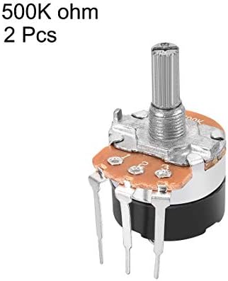 Potenciômetro UXCELL WH138 com interruptor B500K ohm Resistores variáveis ​​Film de carbono Rotário de Turno Rotário 2pcs