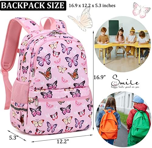 Jianya Kids Backpack Girls Mackpacks para a escola com lancheira Branco de Livros Elementar Lightweight