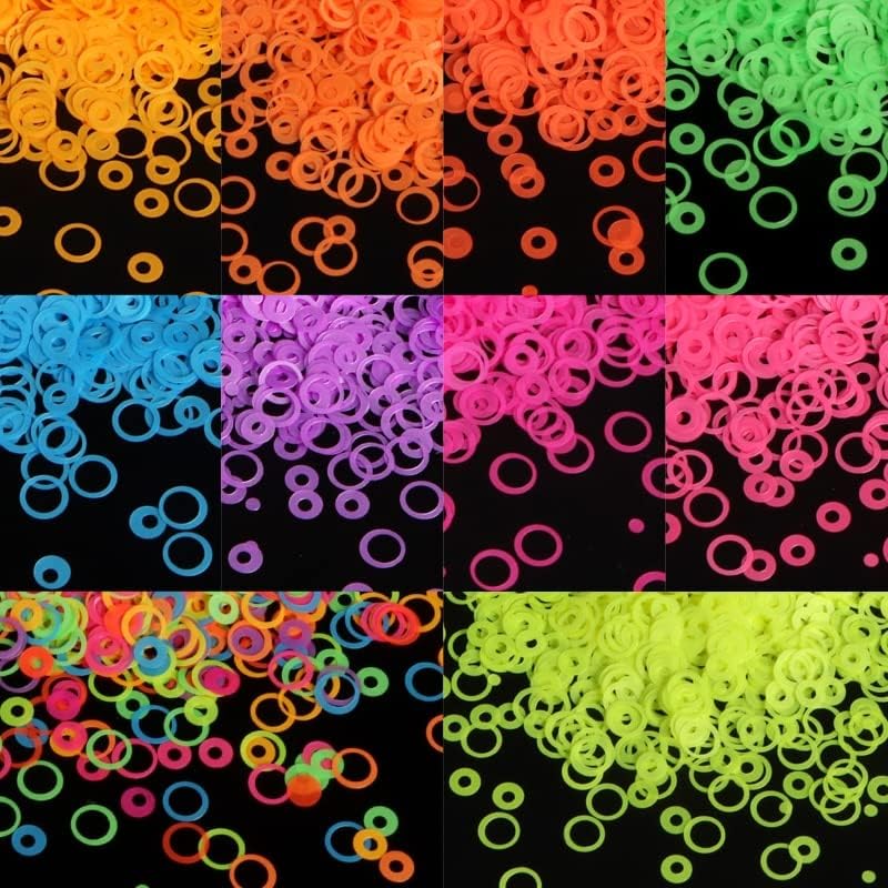 Ultra -fino Néon Glitter Hollow redonda lantejoulas de fluorescência Floco de forma de bolha para gel Decorações de arte da manicure de acrílico -Decorações de arte -