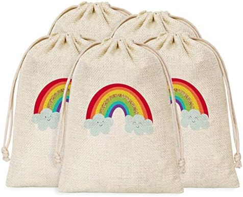 Bolsas de festa do arco -íris, Rainbow Theme Party Favors Sacos para crianças de aniversário, suprimentos para festas