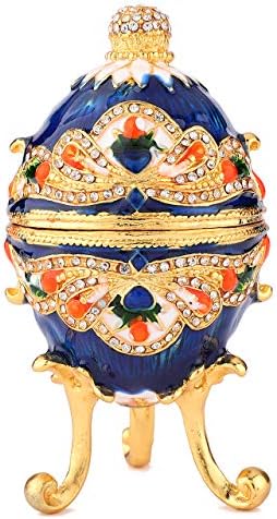 Mão de qifu pintado esmaltado colorido colorido estilo ovo de ovo decorativo jóias de jóias caixa de bugigangas de