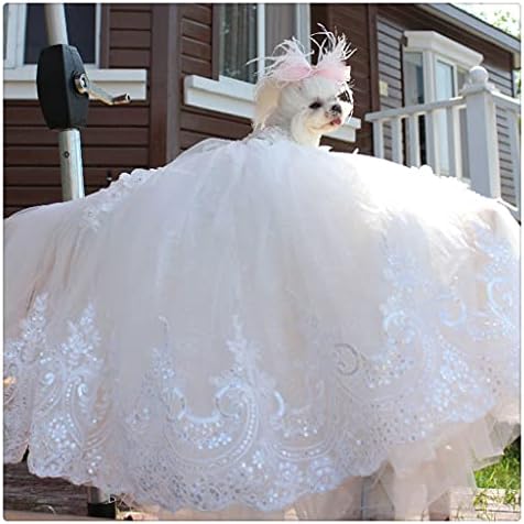 Vestido de noiva de roupas de cachorro fegoclt