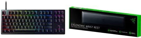 Razer Huntsman Tournament Edition TKL Tenkeyless Gaming Keyboard + Resto de pulso ergonômico para teclados sem tenkey