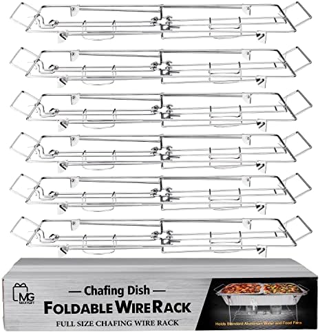 Suporte de buffet de arame dobrável de arame - 6 pack racks de tamanho completo para que servem bandejas de suprimentos