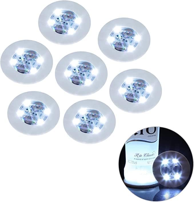 Adesivos de montanha -russa LED ncbsupplies, montanhas -russas de 100 packs, cor branca fria, 3 modos, uso único, glorificador de